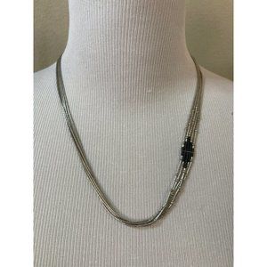 Antique Native American Handcrafted 5-Strand Liquid Silver Side Design Necklace